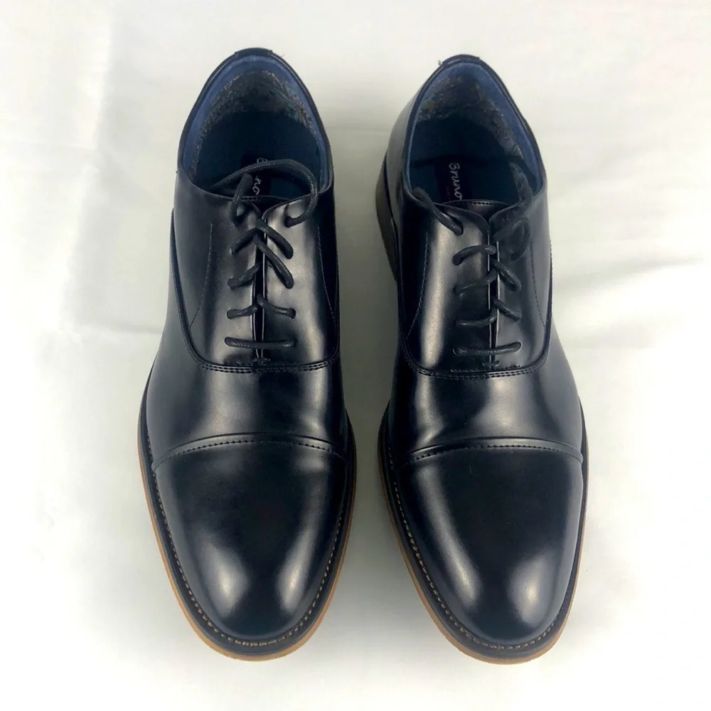 Classic Black Cap-Toe Derby Shoes for Men